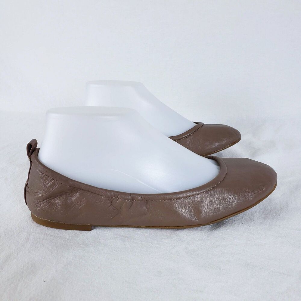 Banana Republic Taupe Leather Ballet Flats Womens 7.5 Minimalist Classic Neutral